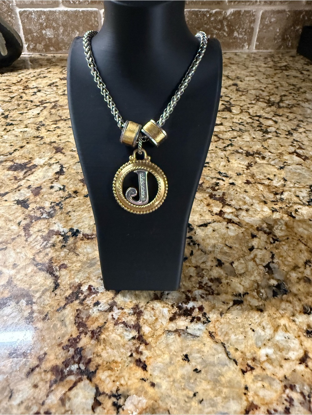 Brighton Gold and Silver Two-Tone 'J' Pendant Necklace